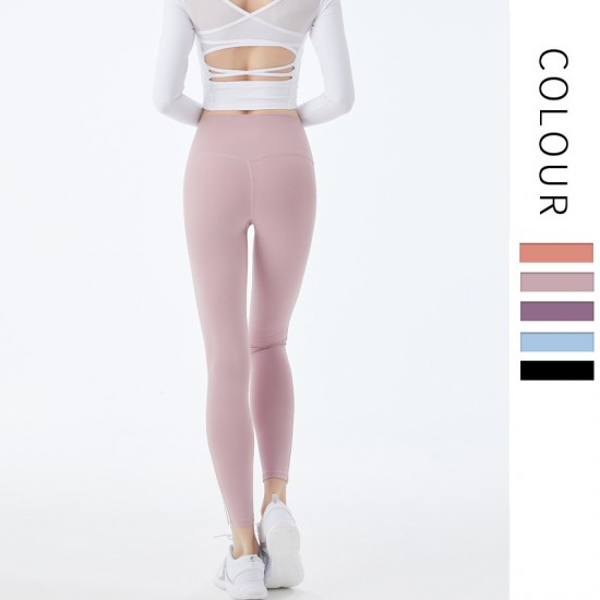 Onebas Comfort Pink Yoga Pants With High-Waisted Sports Bottoms Ankle Biter Leggings 3 Colors