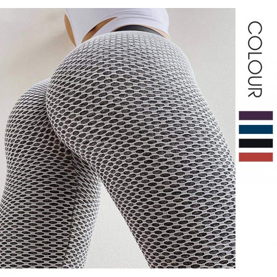 Onebas Womens Yoga Bubble Pants With High-Waisted Athletic Trousers Ankle Biter For Running Workout