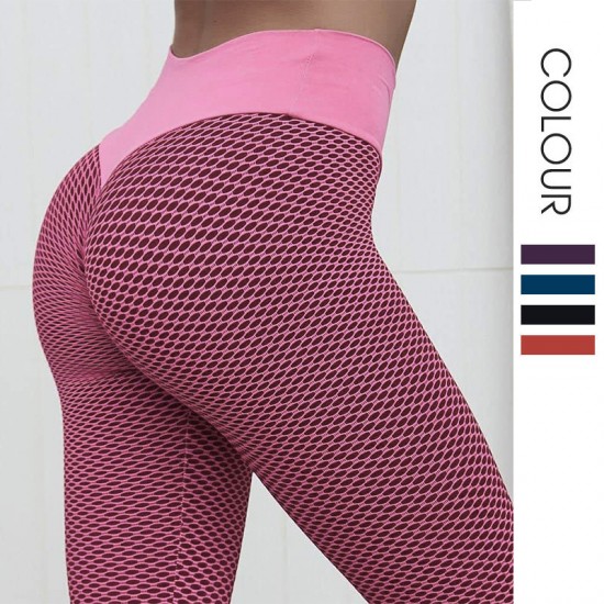 Onebas Womens Yoga Bubble Pants With High-Waisted Athletic Trousers Ankle Biter For Running Workout
