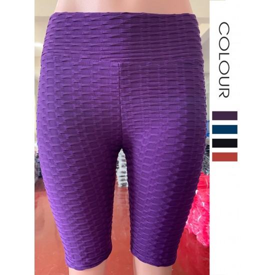 Onebas Womens Yoga Shorts Pants With High-Waisted Athletic Trousers 3/4 Length 8 Colors