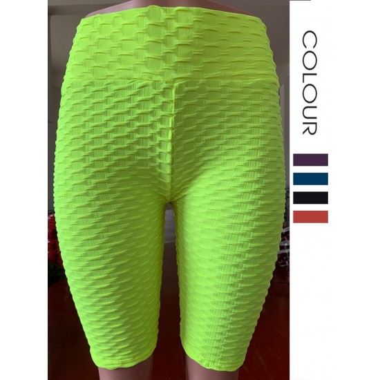 Onebas Womens Yoga Shorts Pants With High-Waisted Athletic Trousers 3/4 Length 8 Colors