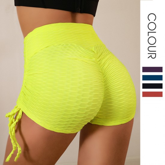 Onebas Yoga Bubble Pants With High-Waisted Athletic Trousers Short Pants 6 Colors