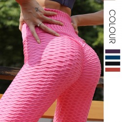 Onebas Yoga Bubble Pants With High-Waisted Fitness Athletic Trousers For Running Workout