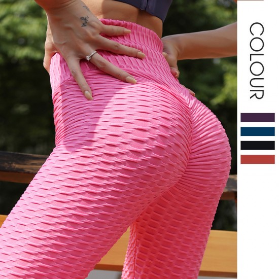 Onebas Yoga Bubble Pants With High-Waisted Fitness Athletic Trousers For Running Workout