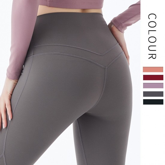 Onebas Yoga Gray Sport Pants With High-Waisted Ankle Biter leggings 4 Colors
