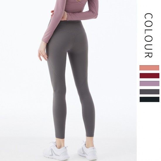 Onebas Yoga Gray Sport Pants With High-Waisted Ankle Biter leggings 4 Colors