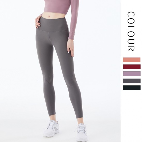 Onebas Yoga Gray Sport Pants With High-Waisted Ankle Biter leggings 4 Colors