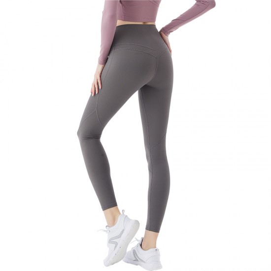 Onebas Yoga Gray Sport Pants With High-Waisted Ankle Biter leggings 4 Colors