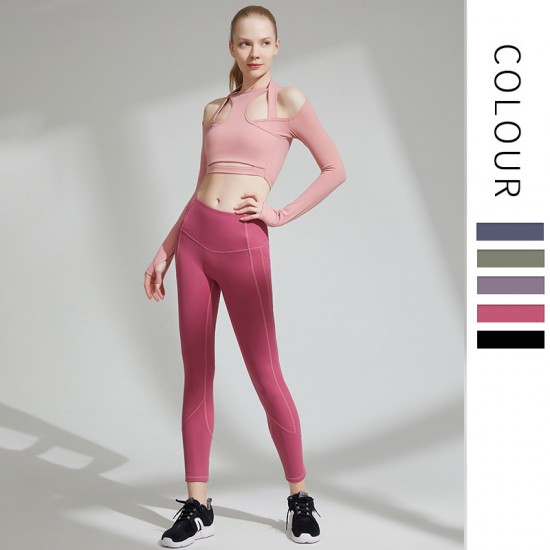 Onebas Yoga Pants With Body Shaper Sweatpants Leggings Ankle Biter 4 Colors