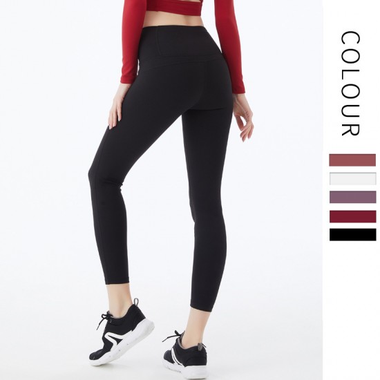 Onebas Yoga Pink Sport Pants With High-Waisted Ankle Biter leggings 4 Colors