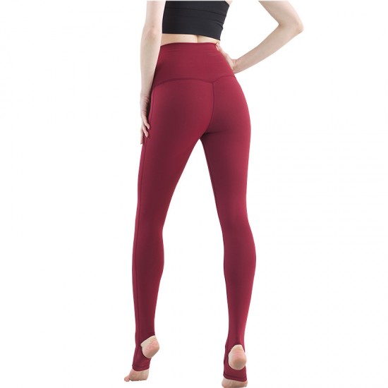 Onebas Yoga Sport Pants With High-Waisted Ankle Biter Red leggings 6 Colors