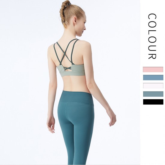 Onebas Comfort Backless Sports Bra With High Impact Leggings 5 Colors