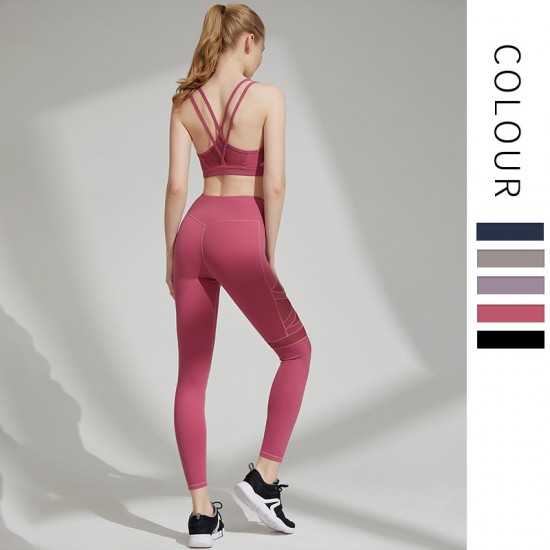 Onebas Yoga Sports Bra With Backless Leggings 3 Colors