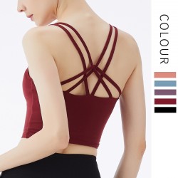 Onebas Yoga Sports Bra With Black Leggings Top 3 Colors