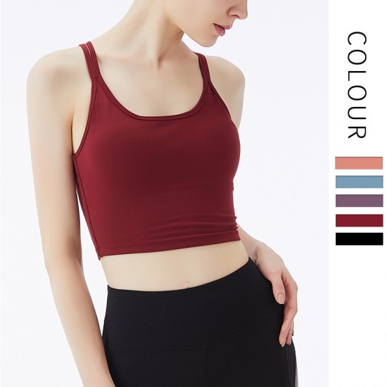 Onebas Yoga Sports Bra With Black Leggings Top 3 Colors