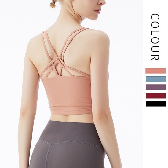 Onebas Yoga Sports Bra With Black Leggings Top 3 Colors