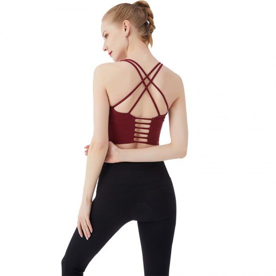 Onebas Yoga Sports Fitness Wear With Backless Leggings Sports Bra 3 Colors