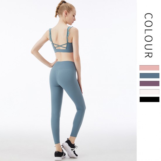 Onebas Yoga Sports Fitness Wear With Leggings Sports Bra 3 Colors