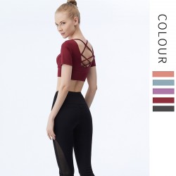 Onebas Yoga Tank Top With Black White Peach Leggings Sports Bra 6 Colors