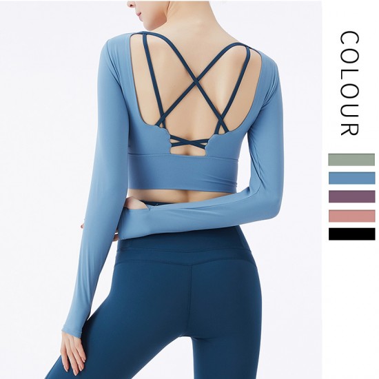 Onebas Comfort Yoga Outfit With Blue High-Waisted Body Shaper Leggings 2 Colors
