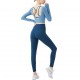 Onebas Comfort Yoga Outfit With Blue High-Waisted Body Shaper Leggings 2 Colors
