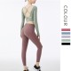 Onebas Comfort Yoga Outfit With Green Purple High-Waisted Leggings