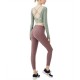 Onebas Comfort Yoga Outfit With Green Purple High-Waisted Leggings