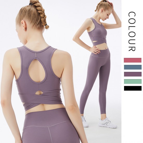 Onebas Fitness Suit With Leggings Yoga Outfit 2 Colors
