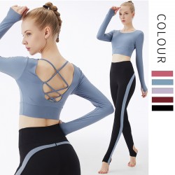 Onebas Sports Set With Blue Red Sports Leggings Outfit 2 Colors
