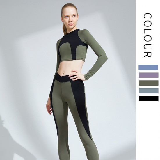 Onebas Sports Set With Yoga Style Fashion Sports Leggings 3 Colors