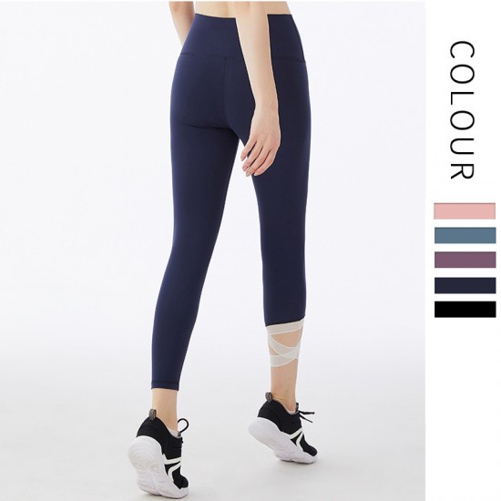 Onebas Yoga Outfit With Deep Blue High-Waisted Leggings