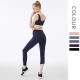 Onebas Yoga Outfit With Deep Blue High-Waisted Leggings