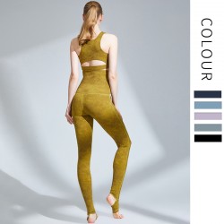 Onebas Yoga Outfit With Gray Blue High-Waisted Leggings 5 Colors