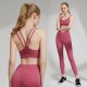 Onebas Yoga Outfit With Peach Gray Purple High-Waisted Leggings 3 Colors