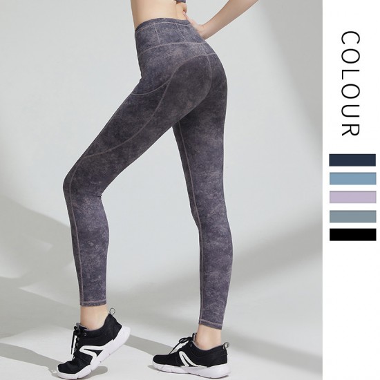 Onebas Yoga Outfit With Purple Gray Leggings Sport Bra 2 Colors