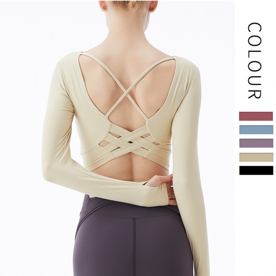 Onebas Yoga Outfit With Purple High-Waisted Leggings 2 Colors