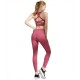 Onebas Yoga Outfit With Purple Peach Leggings Sport Bra 2 Colors