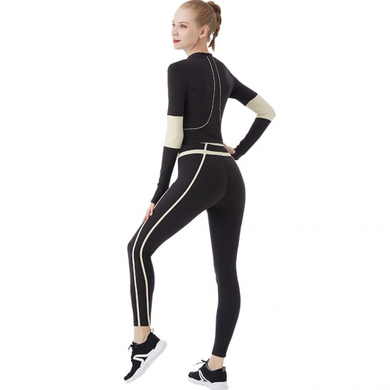 Onebas Yoga Sports Set With Black Sports Comefort Black Leggings Outfit