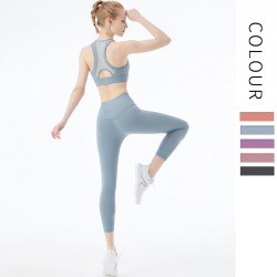 Onebas Yoga Sports Set With Ltblue Sports Leggings Outfit 4 Colors