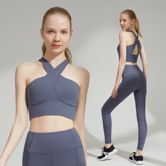 Onebas Yoga Sports Set With Sports Comefort Leggings Outfit 3 Colors