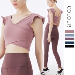 Onebas Yoga Sports Set With Sports Leggings Outfit 5 Colors