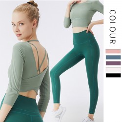 Onebas High-Waisted Yoga Outfit With Comfort Sports Leggings