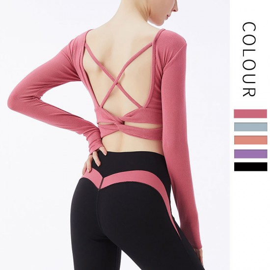 Onebas Comfort Yoga Backless Activewear With Womens Leggings Sports Top 4 Colors