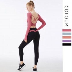 Onebas Comfort Yoga Backless Activewear With Womens Leggings Sports Top 4 Colors