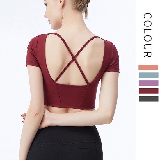 Onebas T-Shirt Comefort Fitness Wear With Backless Sports Top 4 Colors