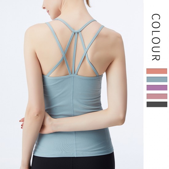 Onebas Yoga Fitness Wear With Black Pink Comfort Sports Tank Top 4 Colors