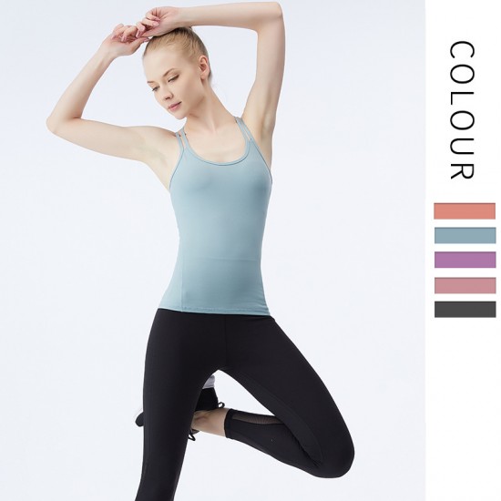 Onebas Yoga Fitness Wear With Black Pink Comfort Sports Tank Top 4 Colors