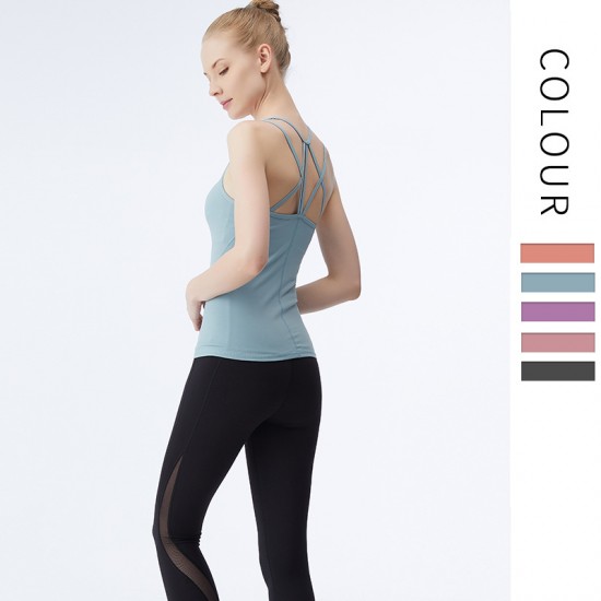Onebas Yoga Fitness Wear With Black Pink Comfort Sports Tank Top 4 Colors