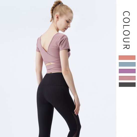 Onebas Yoga Fitness Wear With Black Sports Top 4 Colors