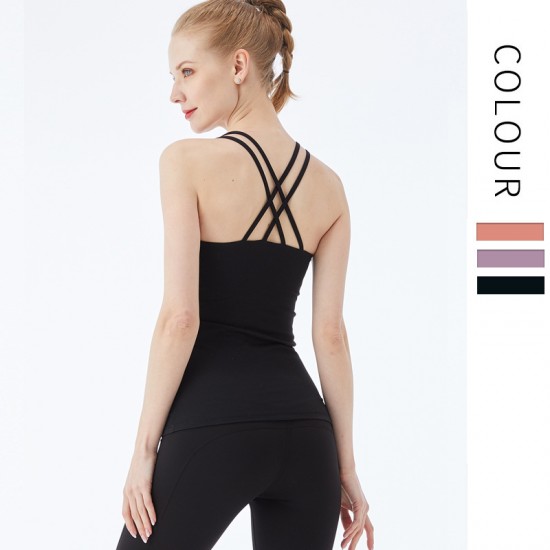 Onebas Yoga Fitness Wear With Comfort Full Sports Tank Top 3 Colors